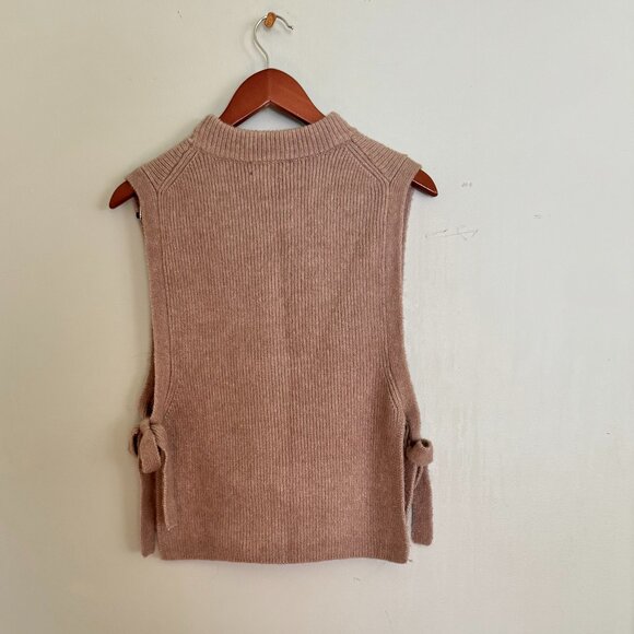 Beige Side-Tie Mohair Blend Sweater Vest -And Other Stories - Picture 6 of 7